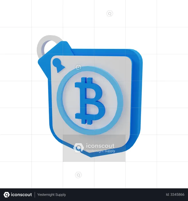 Secure Bitcoin  3D Illustration