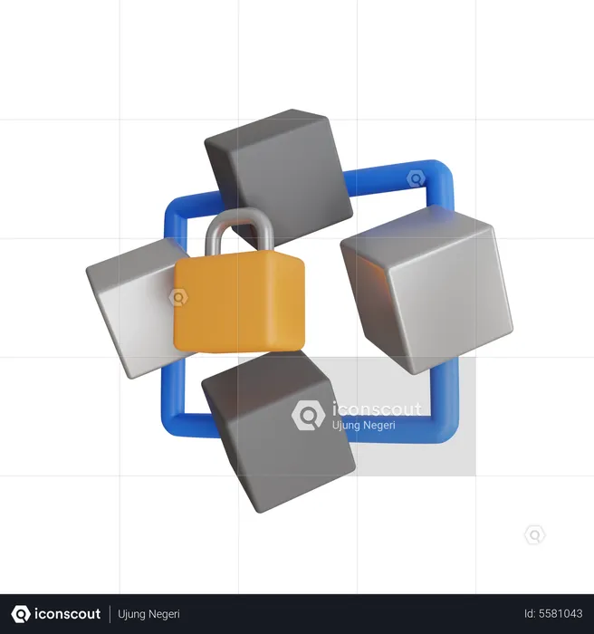 Secure Blockchain  3D Icon