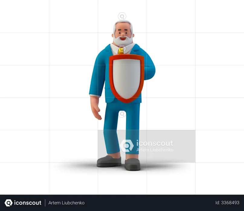 Secure businessman  3D Illustration