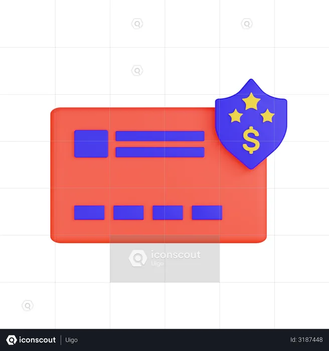Secure Card  3D Illustration