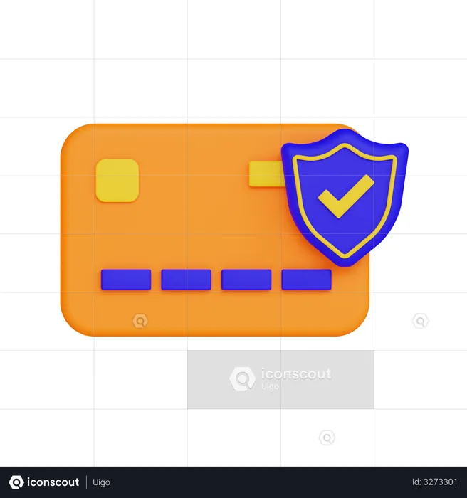 Secure Card  3D Illustration