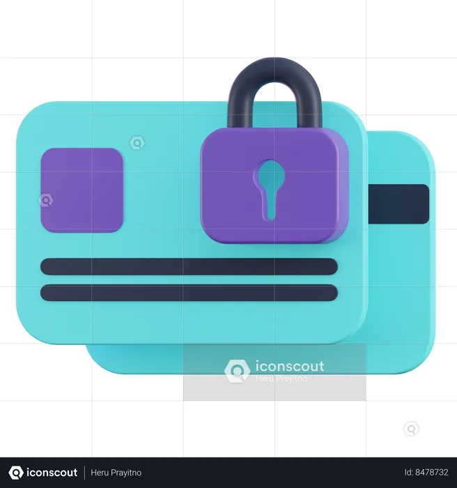 Secure Card Bank  3D Icon