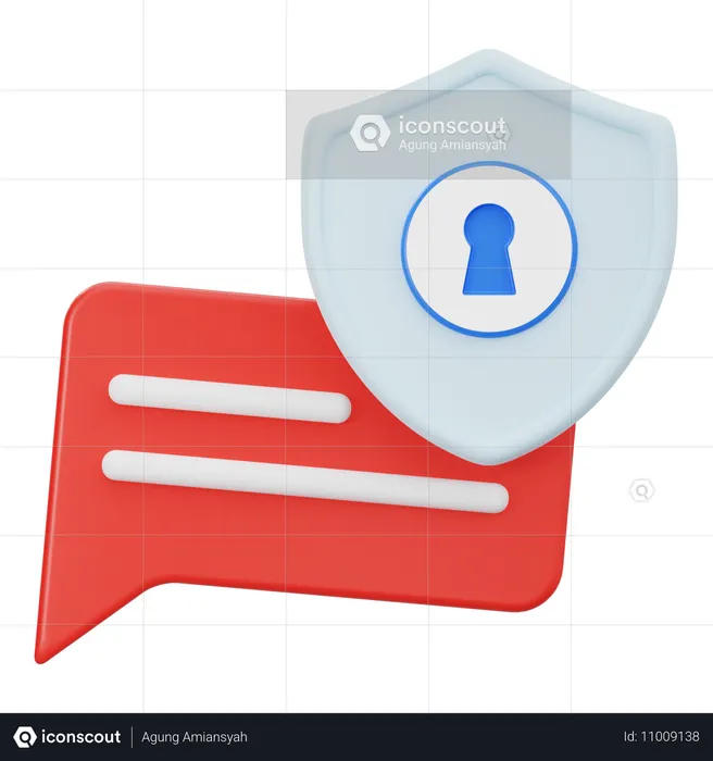 Secure Chat  3D Icon