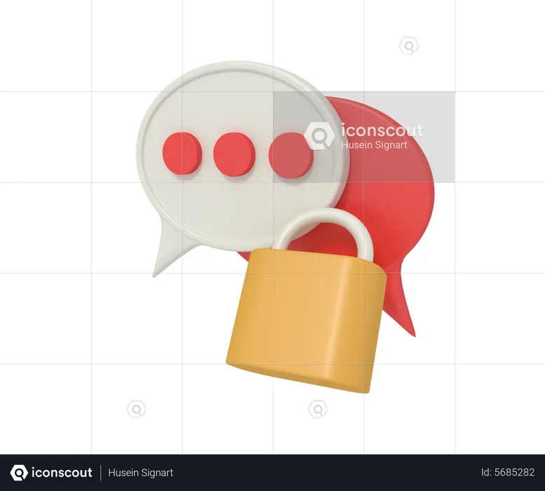 Secure Chat  3D Icon