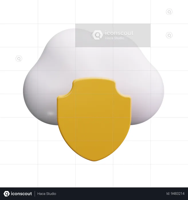 Secure Cloud  3D Icon