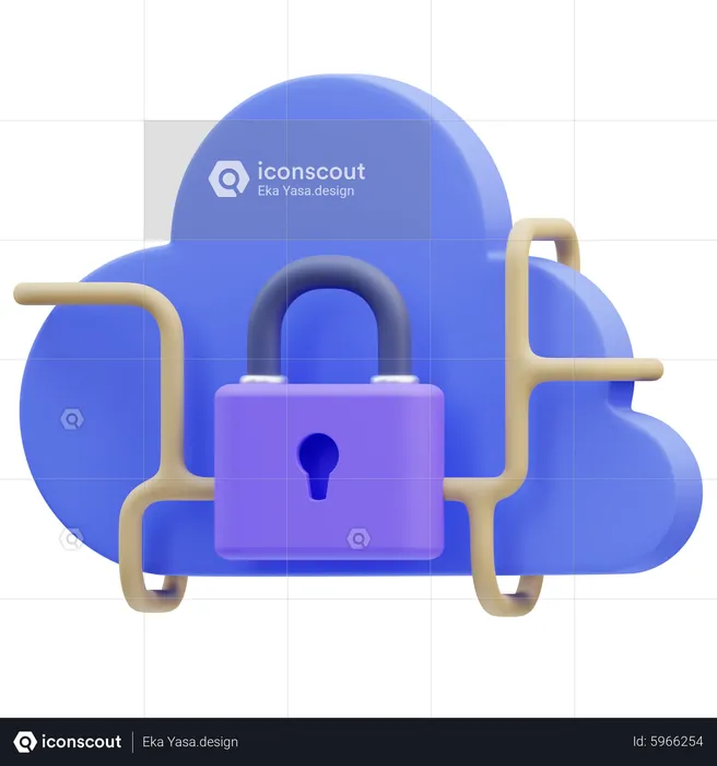 Secure Cloud  3D Icon