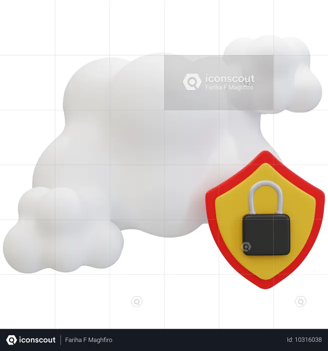 Secure Cloud Computing  3D Icon