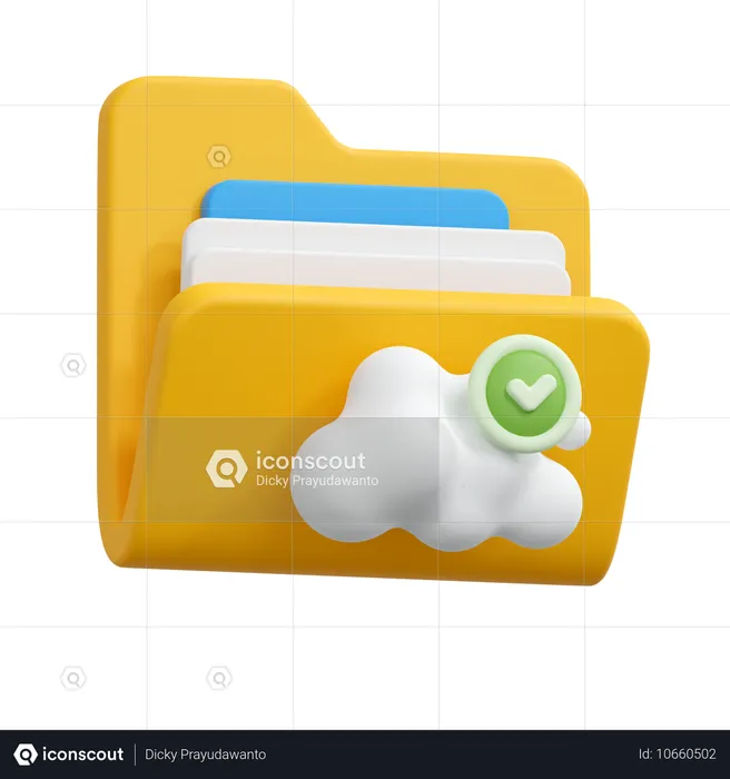 Secure cloud folder  3D Icon