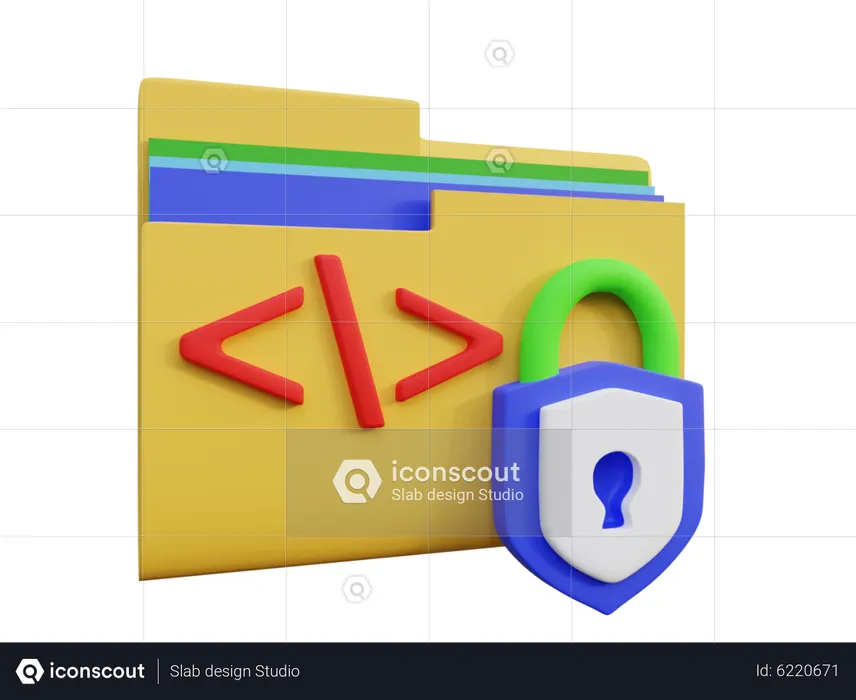 Secure Code  3D Icon