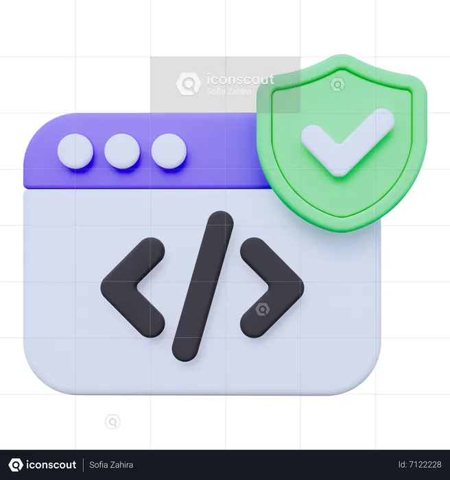 Secure Coding  3D Icon