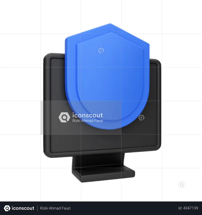 Secure Computer  3D Illustration