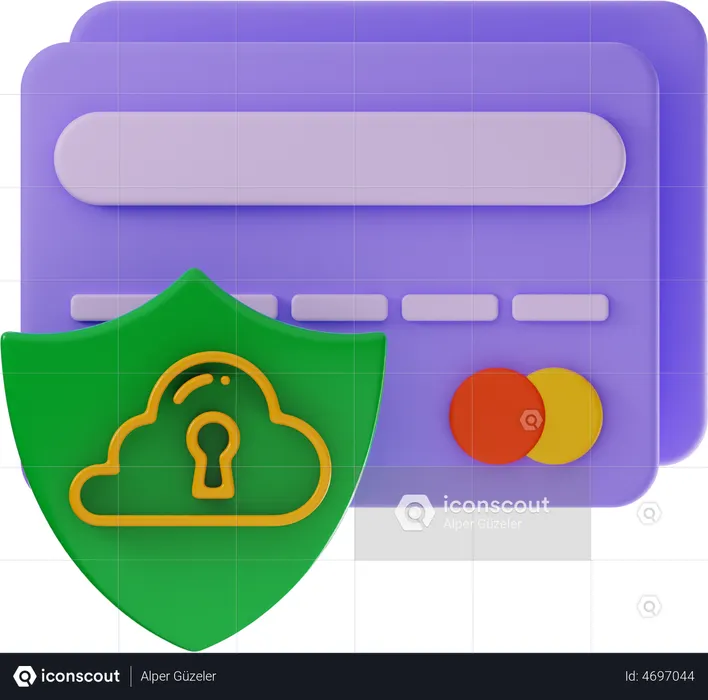 Secure Credit Card  3D Icon
