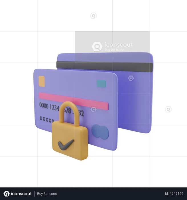 Secure Credit Card  3D Icon