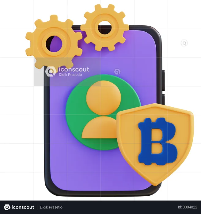 Secure Cryptocurrency  3D Icon