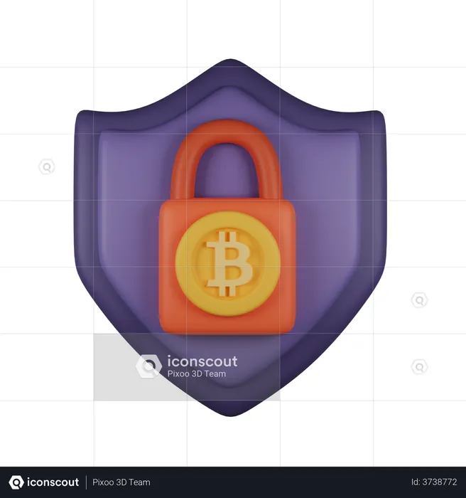 Secure Cryptocurrency  3D Illustration