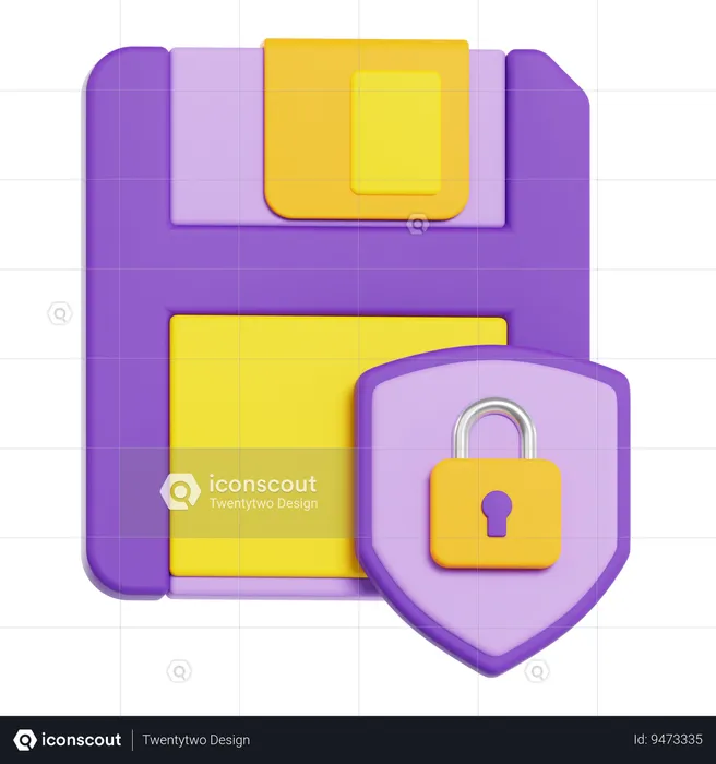 Secure Data  3D Icon