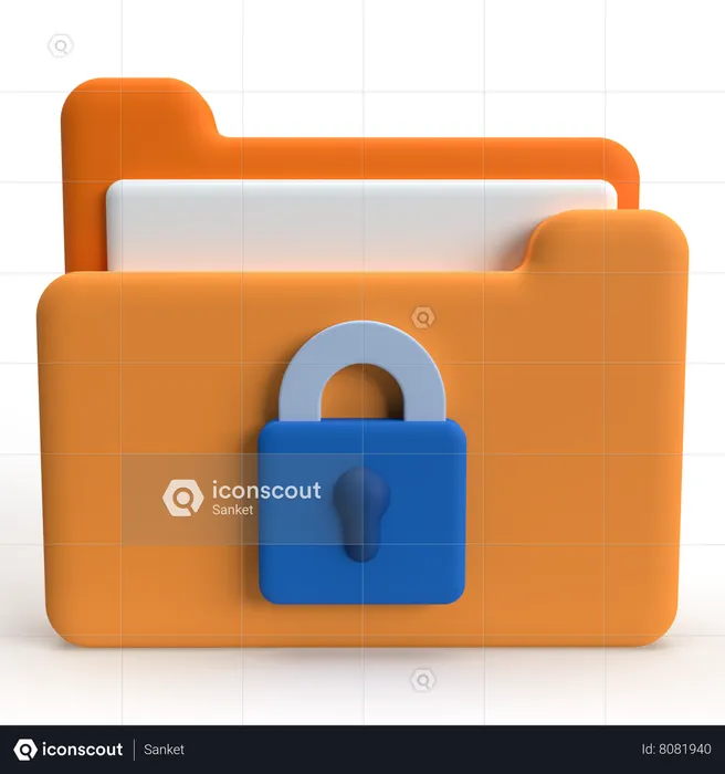 Secure Data  3D Icon