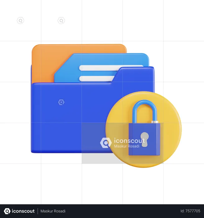 Secure Data Folder  3D Icon