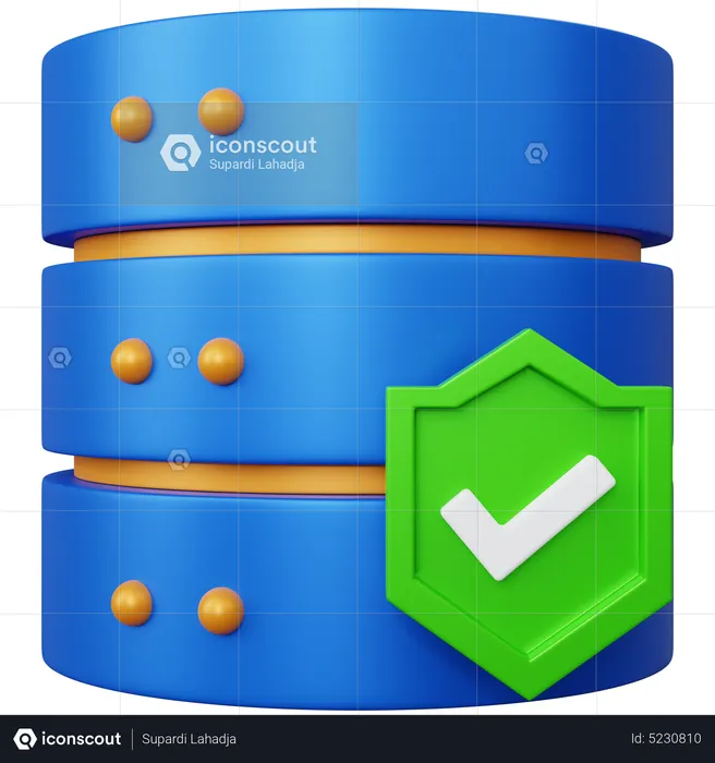 Secure Database  3D Icon