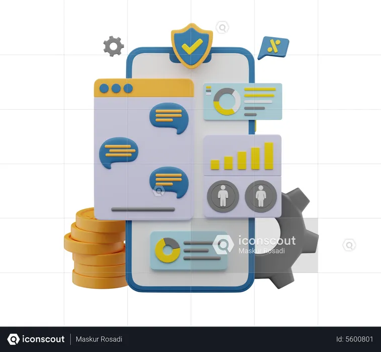 Secure Digital Marketing  3D Illustration