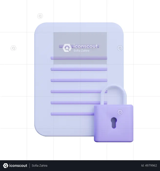 Secure Document  3D Icon