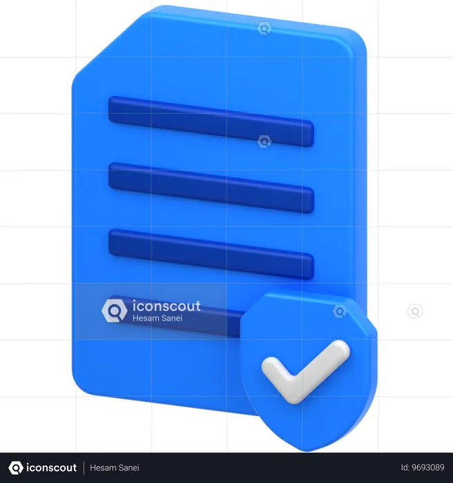 Secure Document  3D Icon