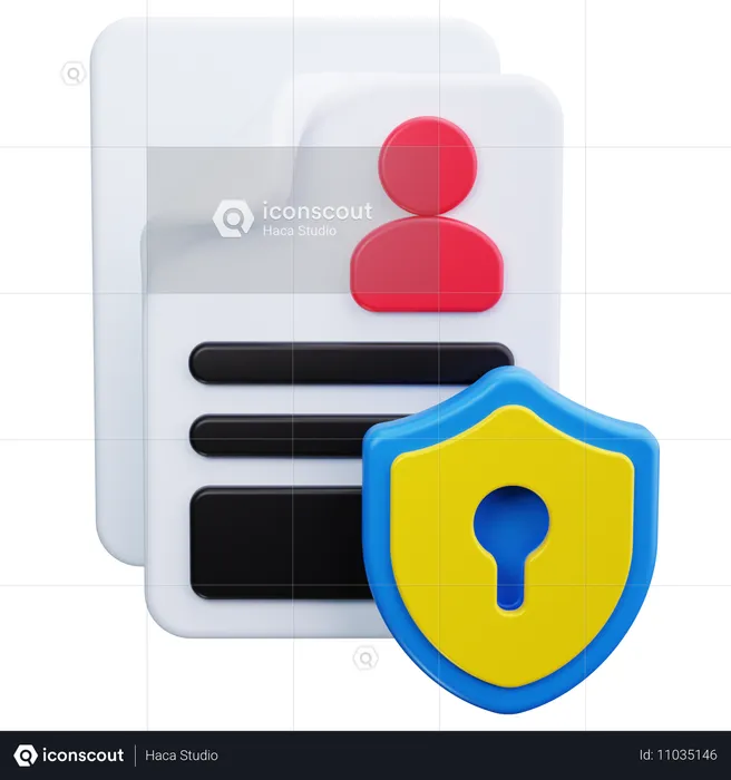 Secure Document  3D Icon