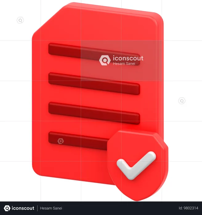 Secure Document  3D Icon