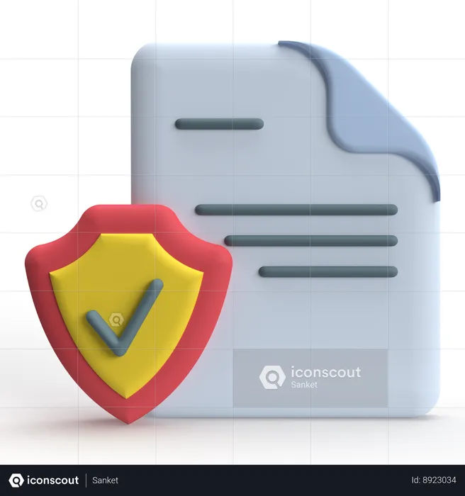 Secure File  3D Icon