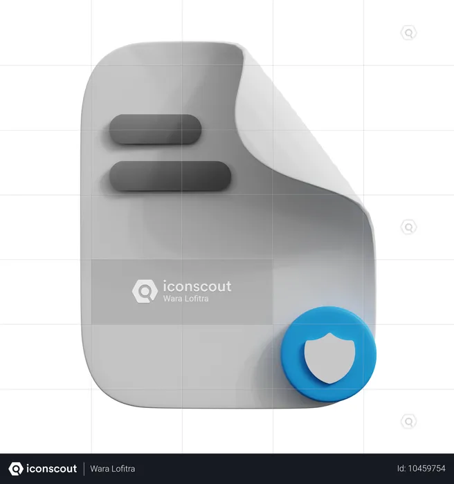 Secure File  3D Icon