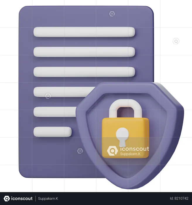 Secure File  3D Icon