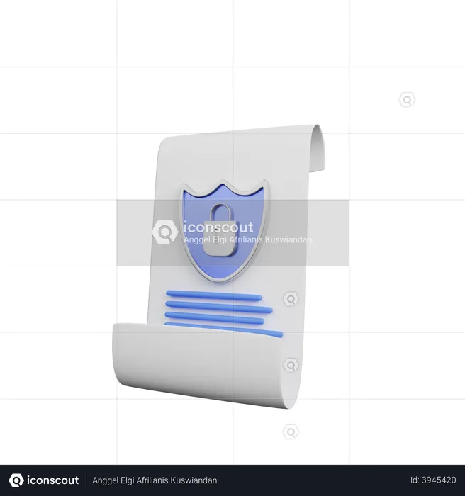 Secure file  3D Illustration