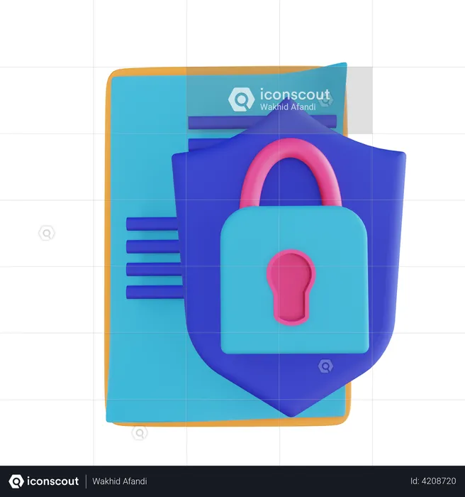 Secure File  3D Illustration