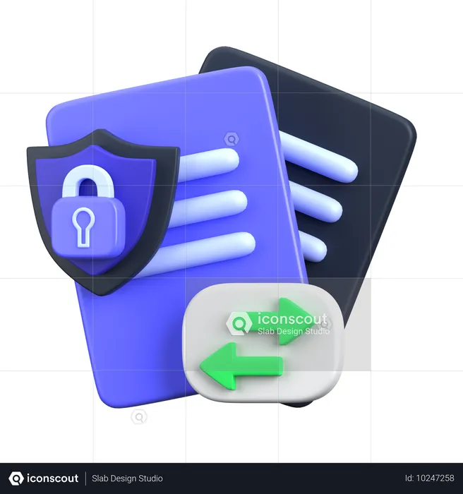 Secure File Transfer  3D Icon