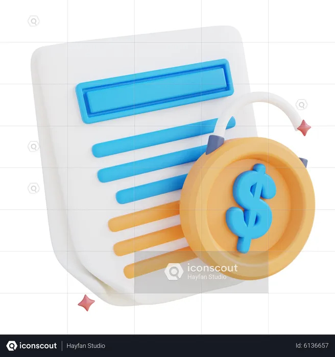 Secure Financial Report  3D Icon