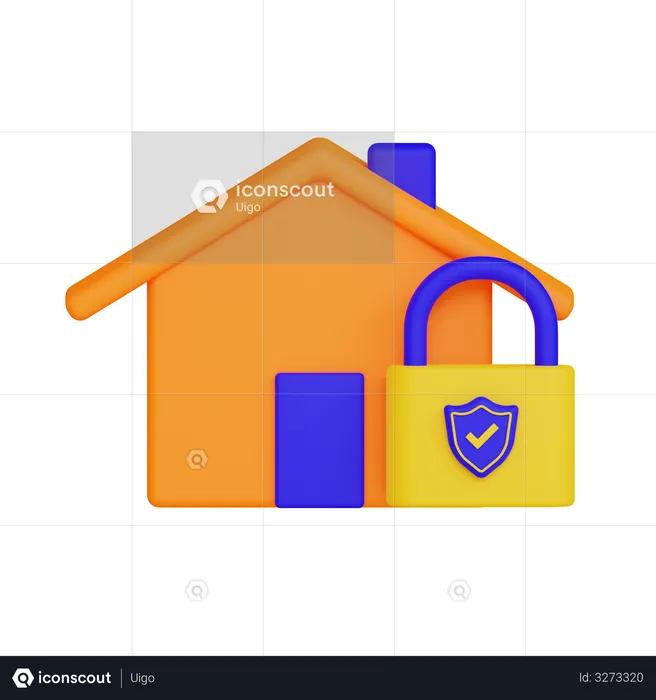 Secure Home  3D Illustration
