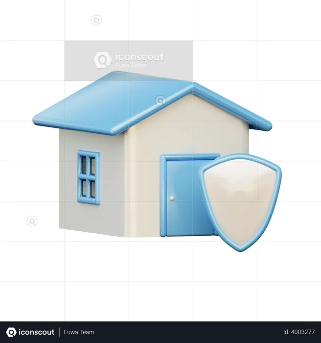 Secure Home  3D Illustration