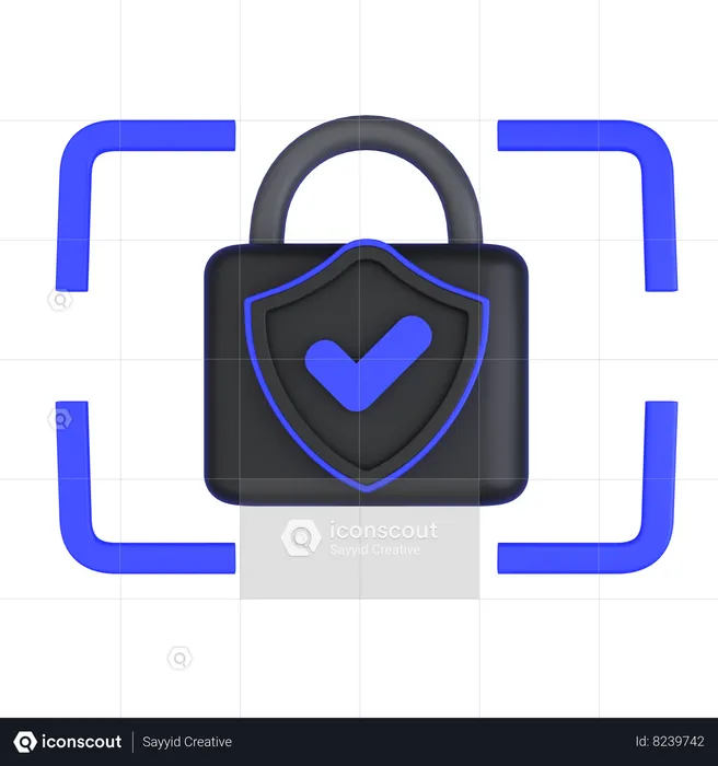Secure Lock  3D Icon