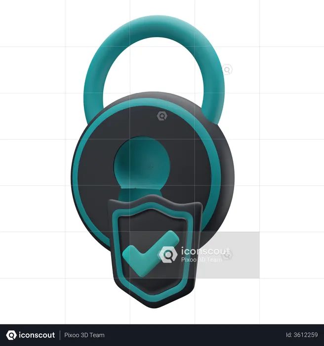 Secure Lock  3D Icon