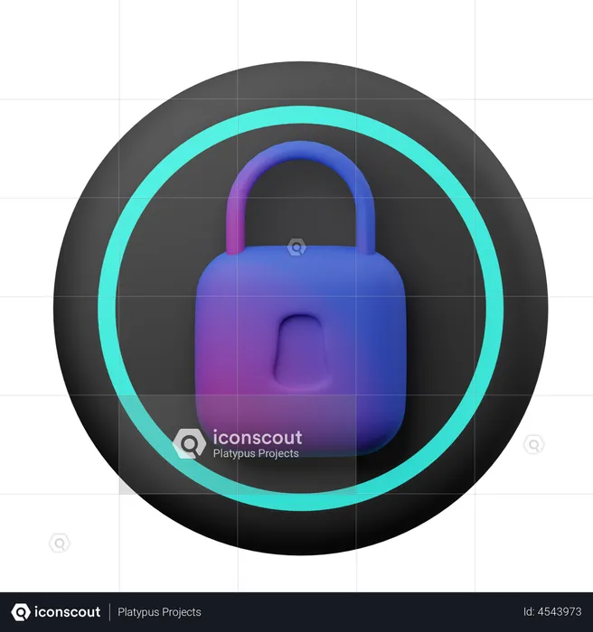 Secure Lock  3D Illustration