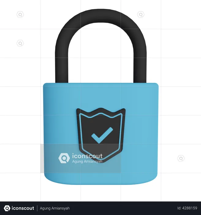 Secure Lock  3D Illustration