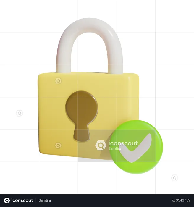 Secure Lock  3D Illustration