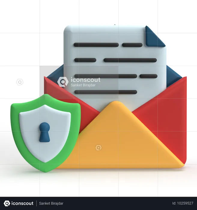 Secure Mail  3D Icon