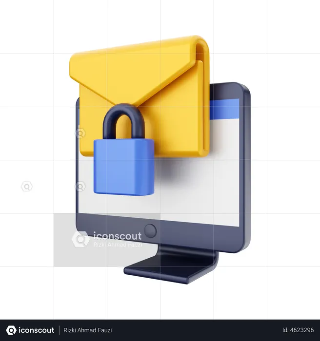 Secure Mail  3D Illustration