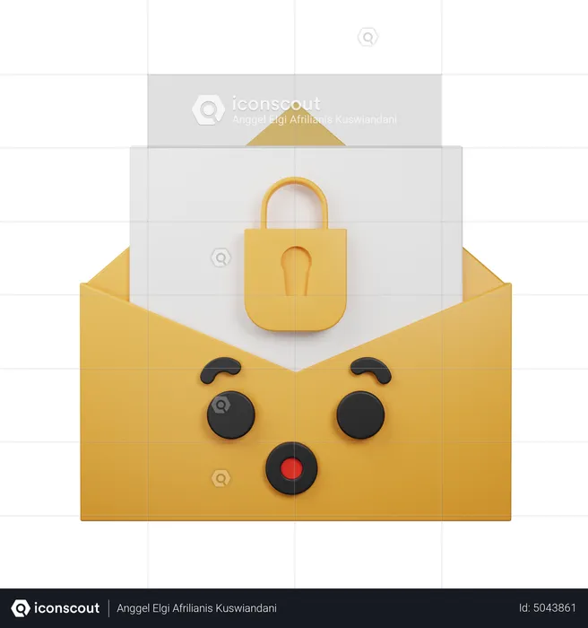 Secure Mail Emoji 3D Icon
