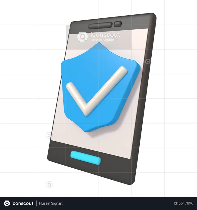 Secure Mobile  3D Icon