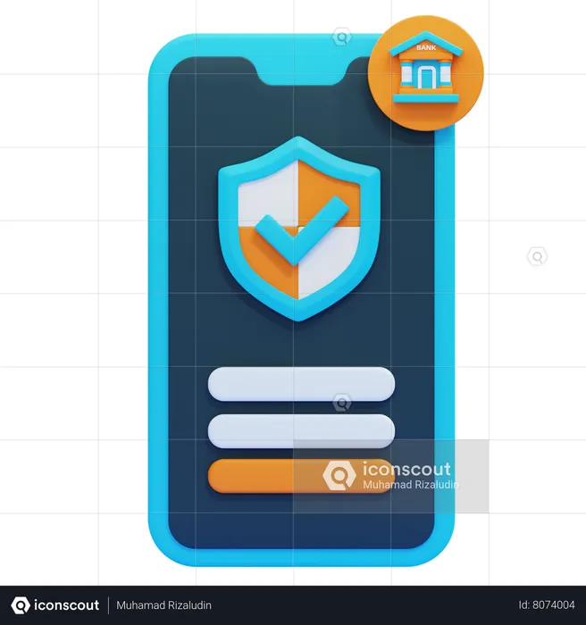 SECURE MOBILE BANK ACCOUNT  3D Icon