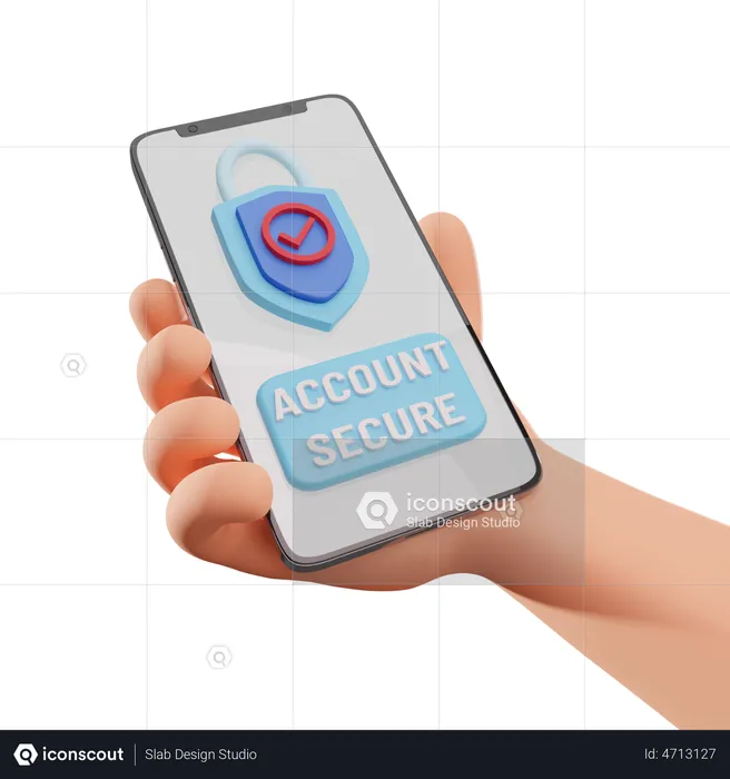 Secure Mobile Banking  3D Illustration