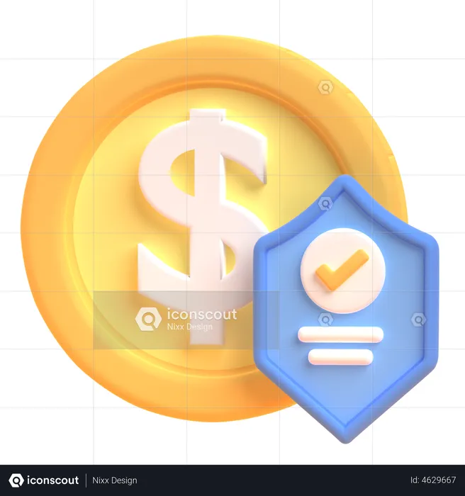 Secure Money Payment  3D Illustration