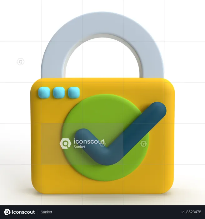 Secure Padlock  3D Icon